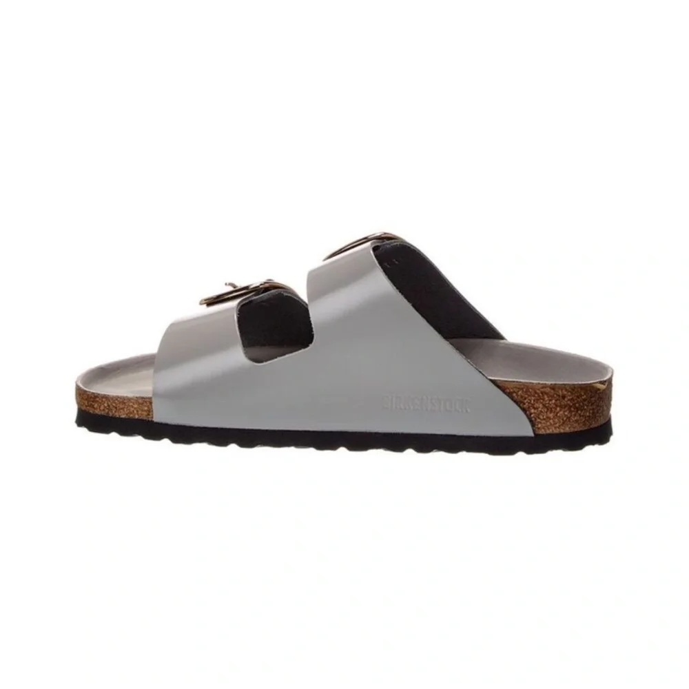 Birkenstock Arizona Big Buckle Narrow Leather Sandal Grey - Picture 2 of 9